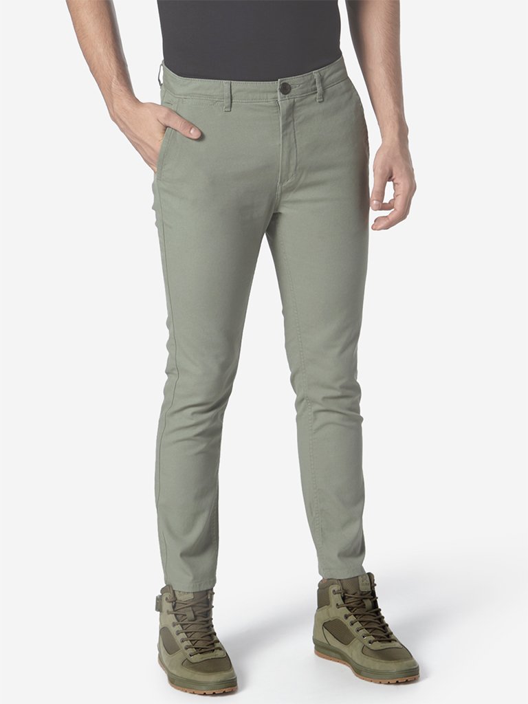 Nuon Light Olive Rocker Skinny Fit Chinos