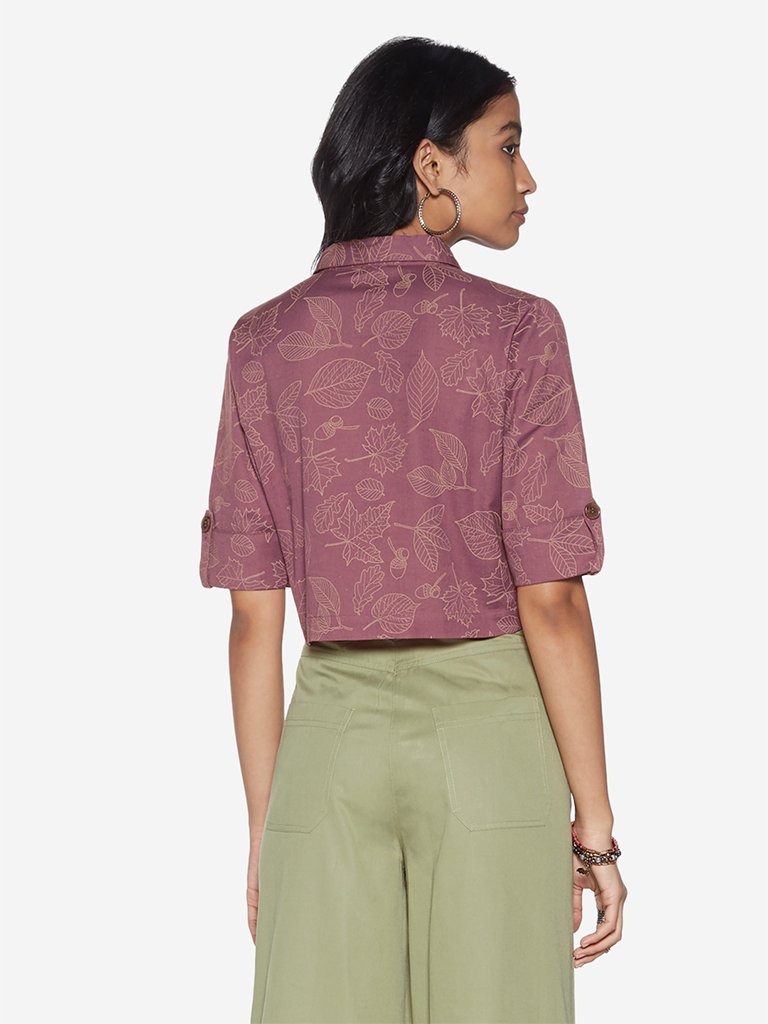 Bombay Paisley Mauve Tropical Cropped Shirt