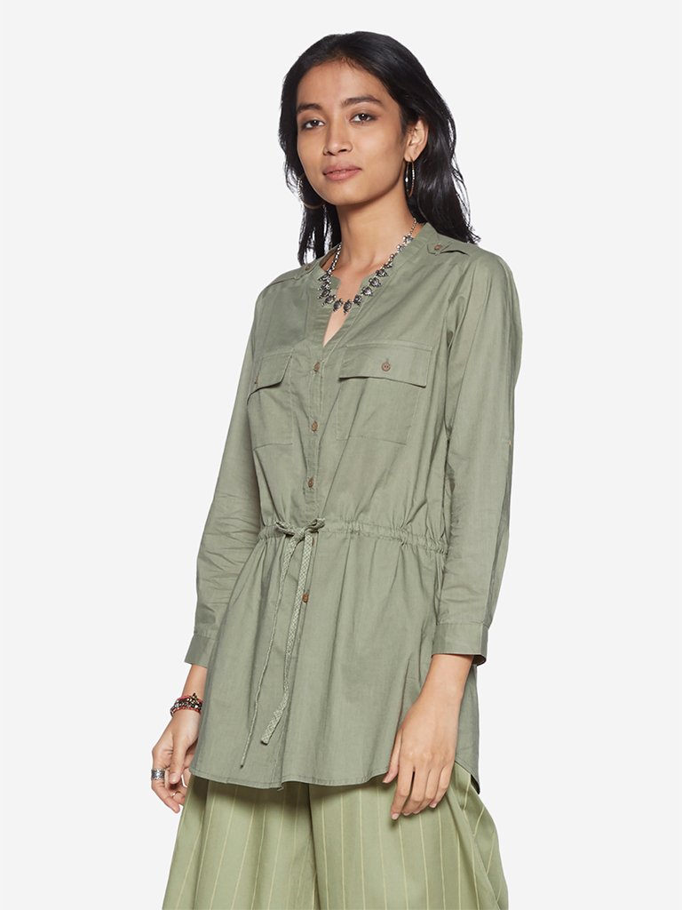 Bombay Paisley Green Pure-Cotton Tunic