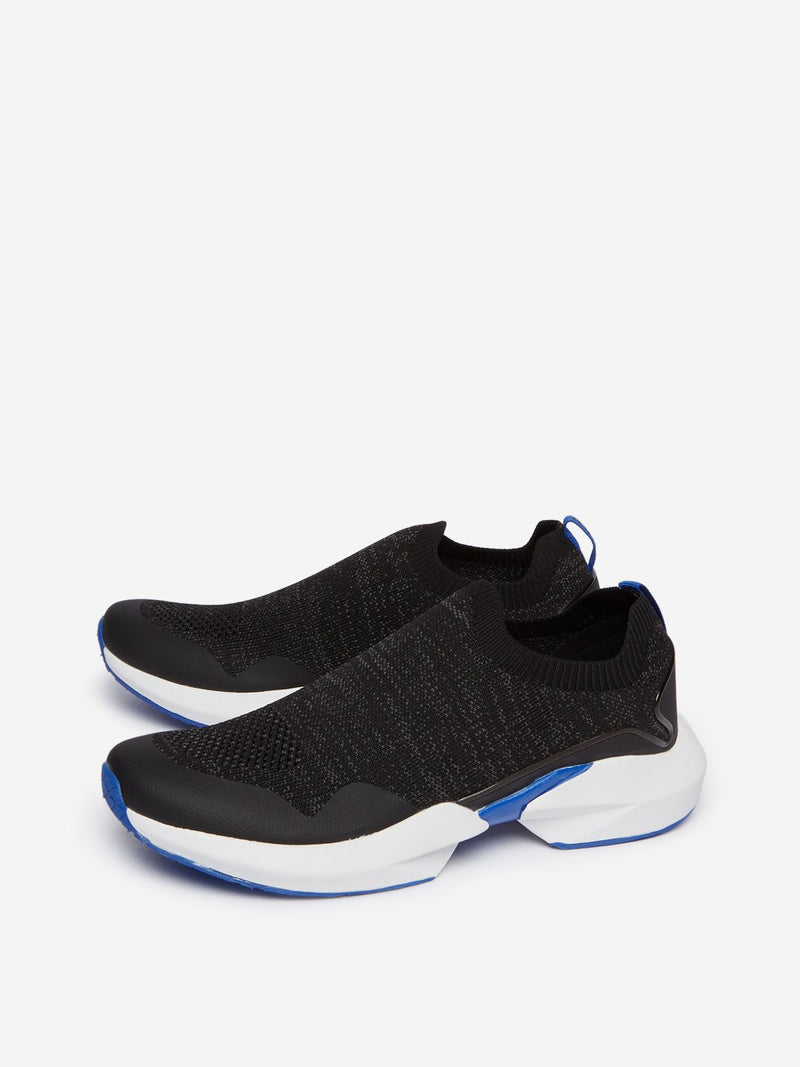 SOLEPLAY Black Knitted Slip-On Sneakers