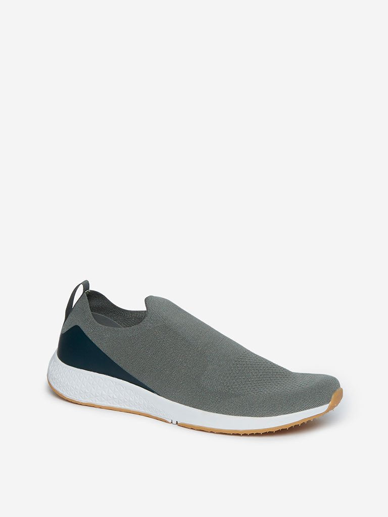 SOLEPLAY Sage Green Slip-On Knitted Sneakers
