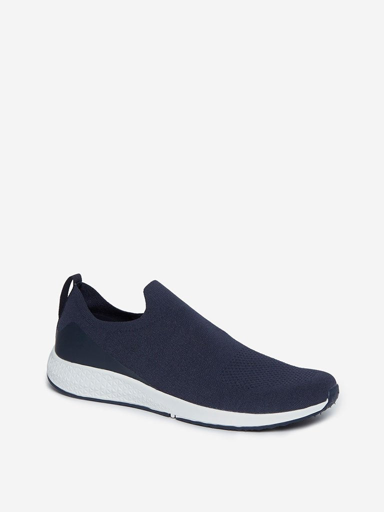 SOLEPLAY Navy Slip-On Knitted Sneakers