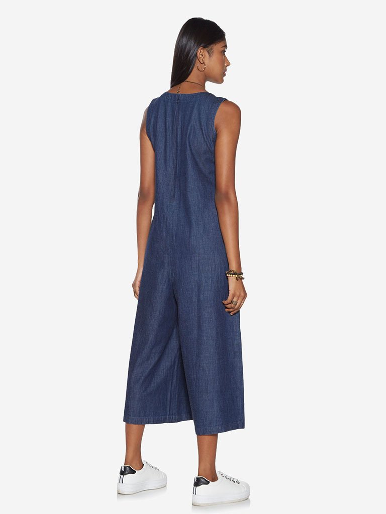Bombay Paisley Blue Pure Cotton Jumpsuit
