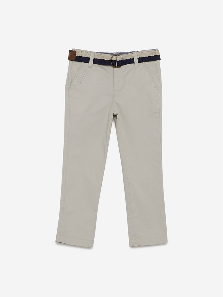 HOP Kids Beige Trousers With Belt