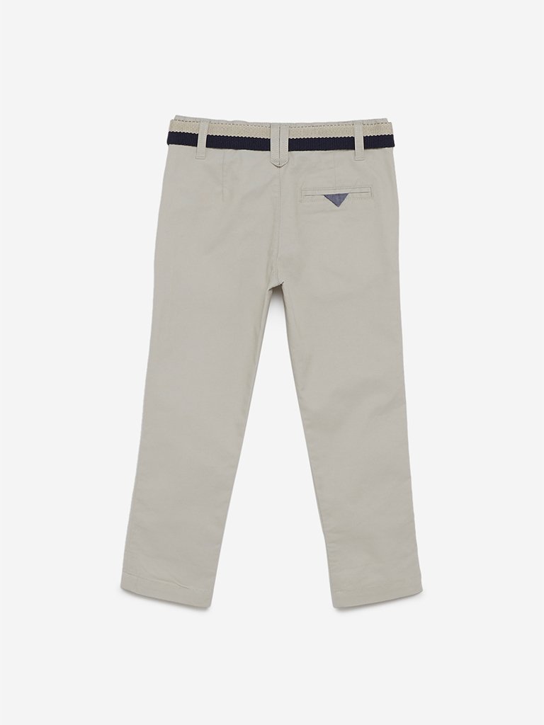 HOP Kids Beige Trousers With Belt