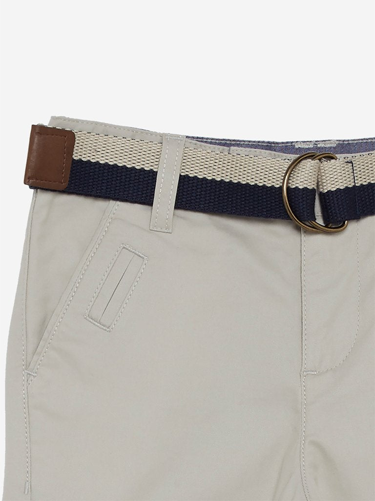HOP Kids Beige Trousers With Belt