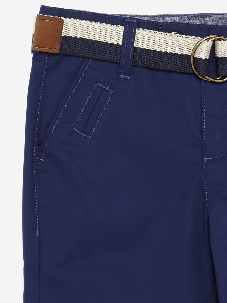 HOP Kids Navy Chris Trousers With Belt