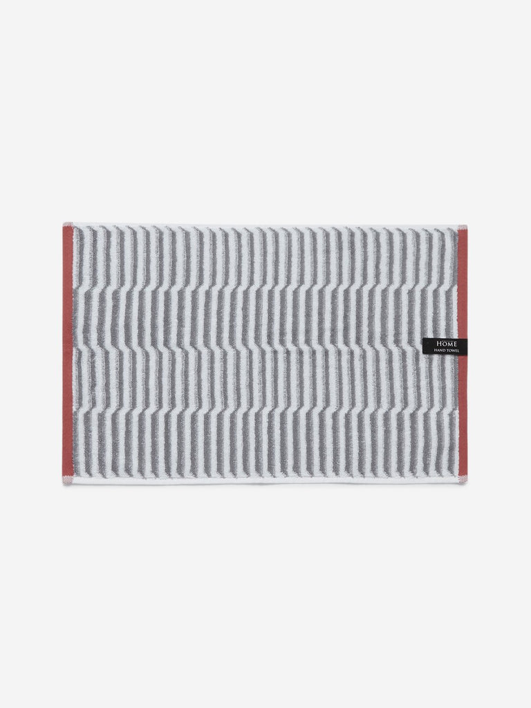 Westside Home Grey Striped Tonal Hand Towel