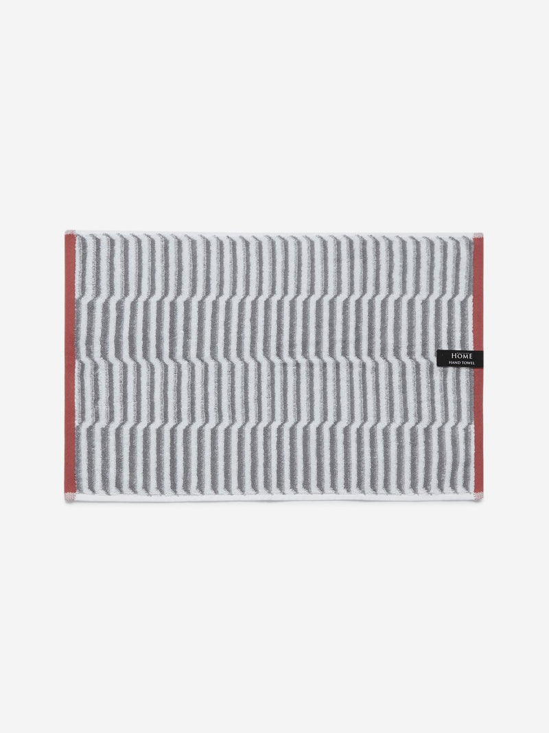 Westside Home Grey Striped Tonal Hand Towel