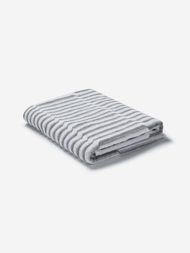 Westside Home Grey Striped Tonal Bath Towel