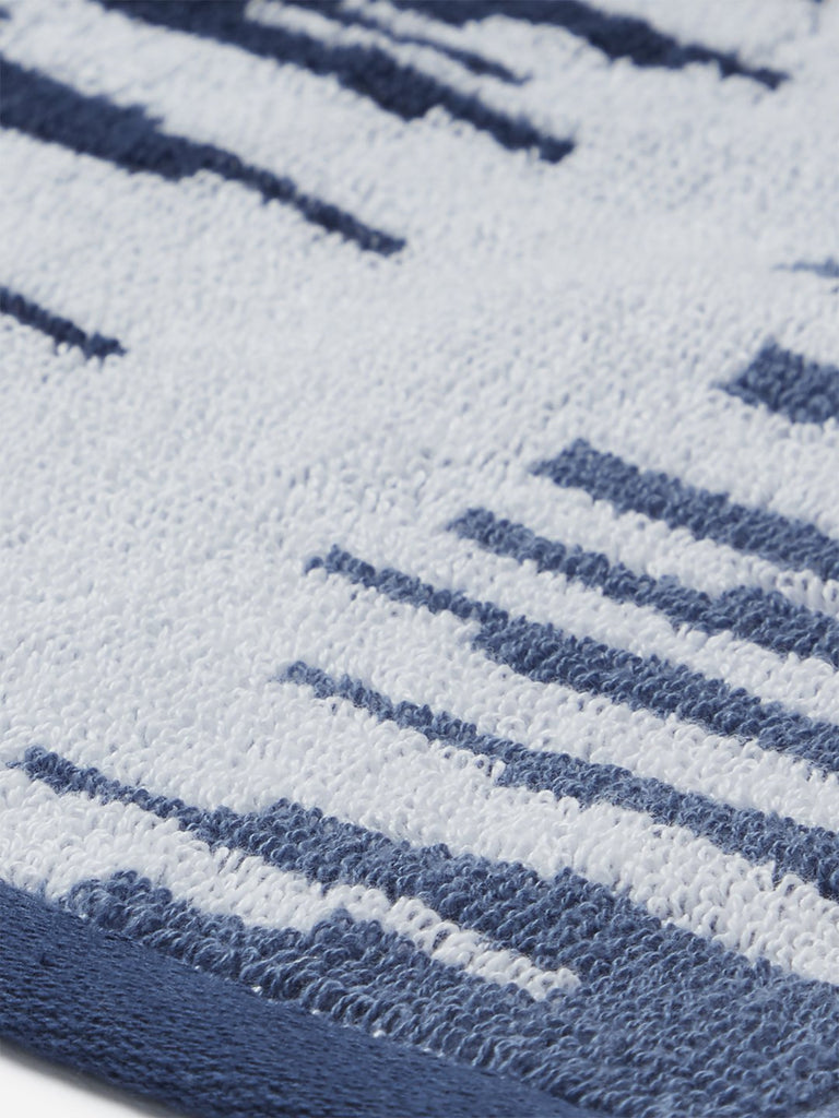 Westside Home Navy Abstract Pattern Face Towel Set Of Two