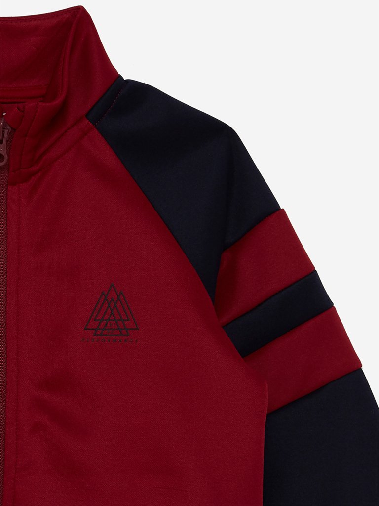 HOP Kids Maroon Colour-Blocked Jacket