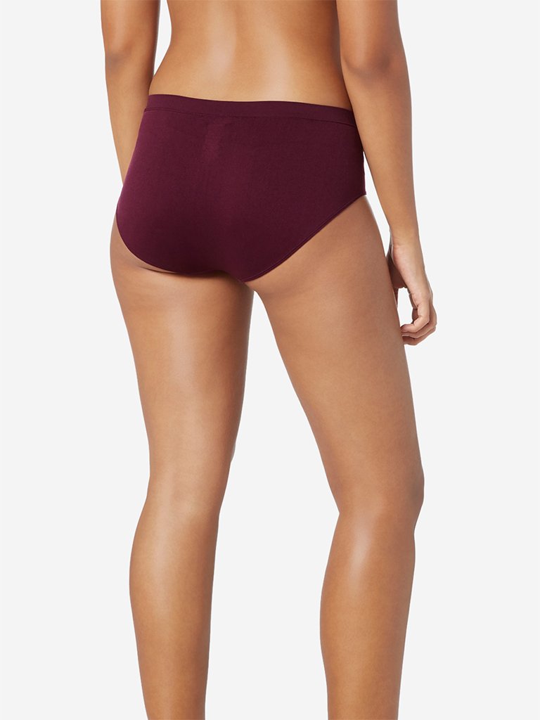 Wunderlove Burgundy Seam-Free Full Briefs