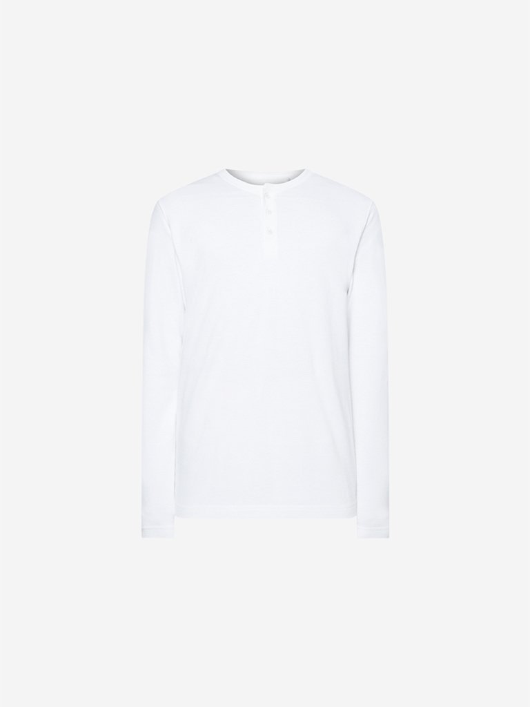 ETA White Self-Textured Slim Fit T-Shirt
