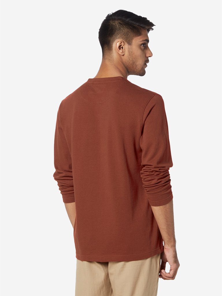 ETA Rust Self-Textured Slim Fit T-Shirt