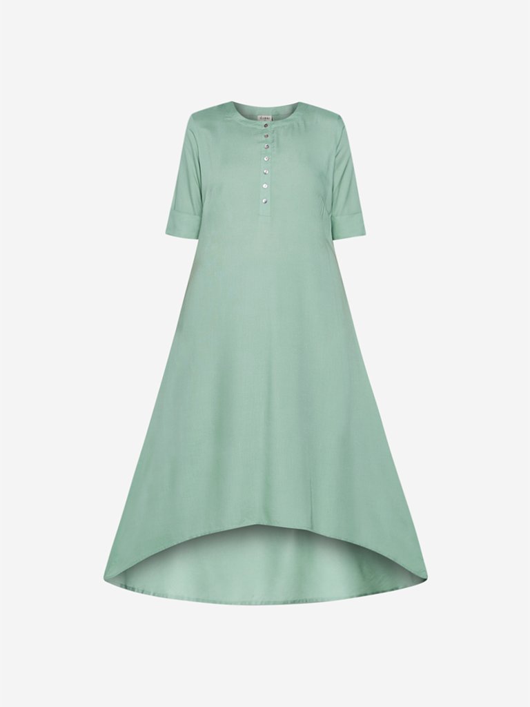 Diza Curve Mint High-Low Kurta