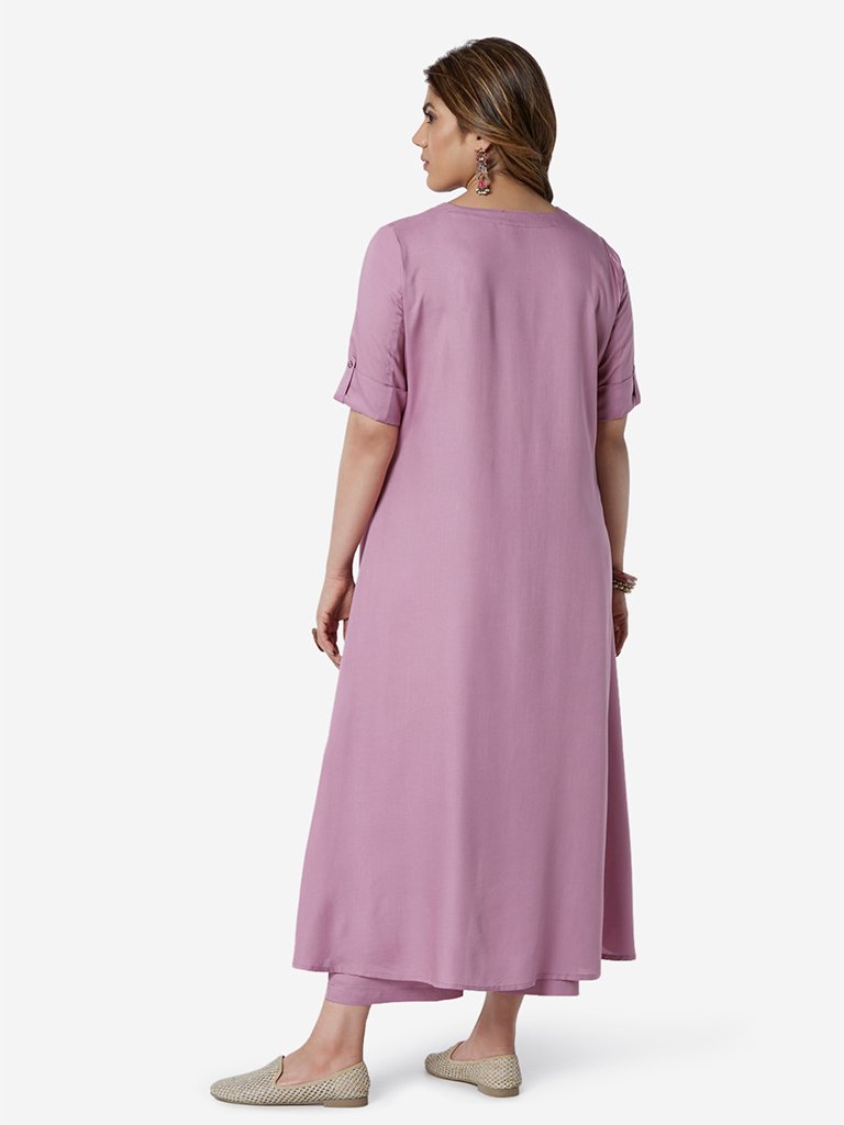 Diza Curve Lilac High-Low Kurta