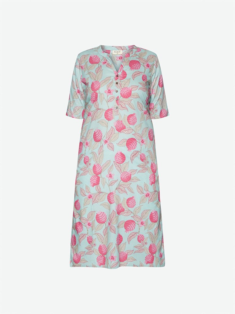 Diza Curve Light Blue Pomegranate Printed Kurta