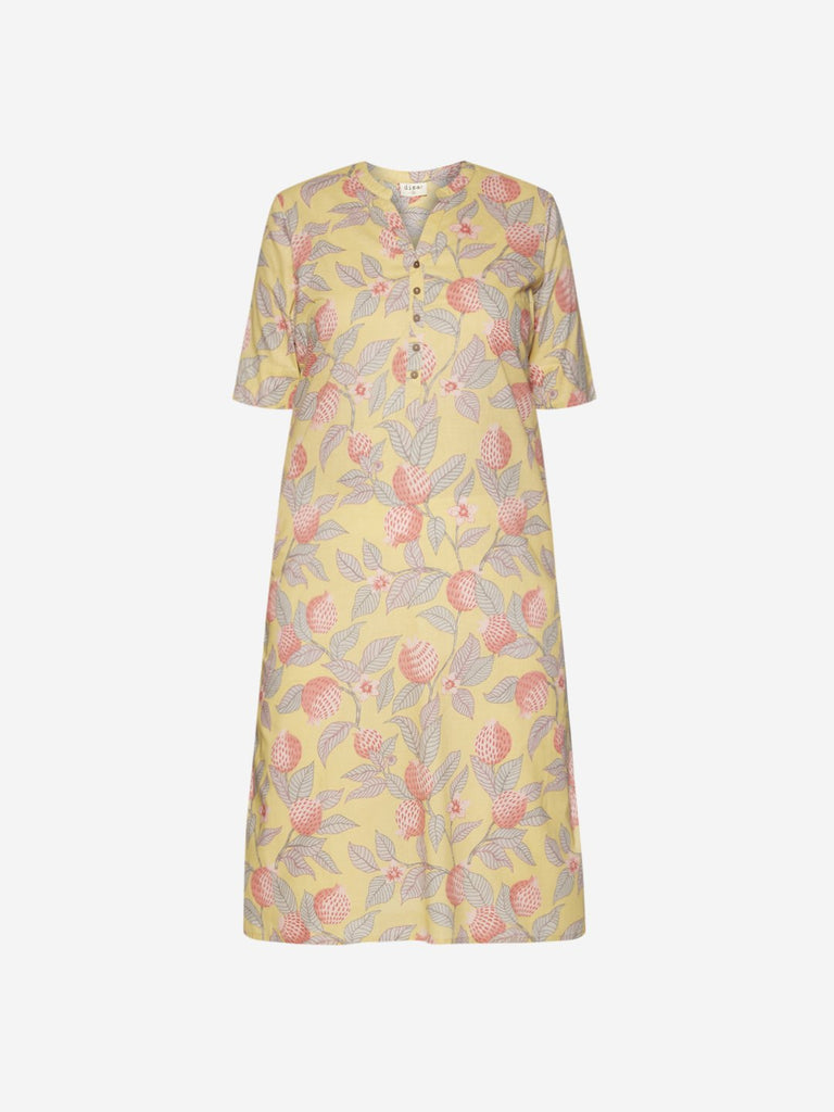 Diza Curve Yellow Pomegranate Printed Kurta