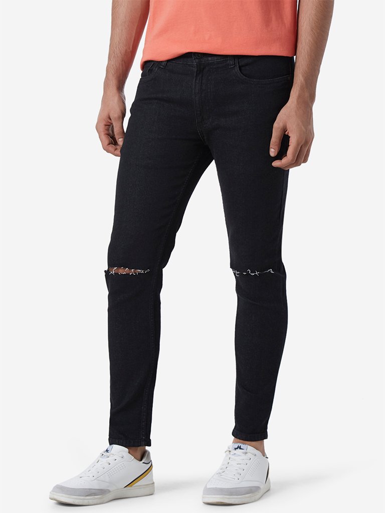 Nuon Black Carrot Fit Rodeo Cropped Jeans