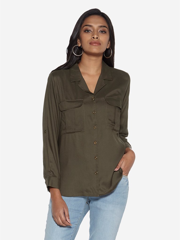 LOV Khaki Teddy Blouse