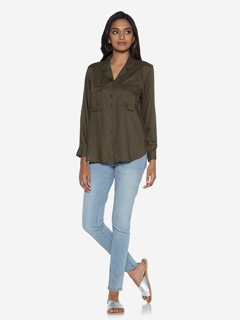 LOV Khaki Teddy Blouse