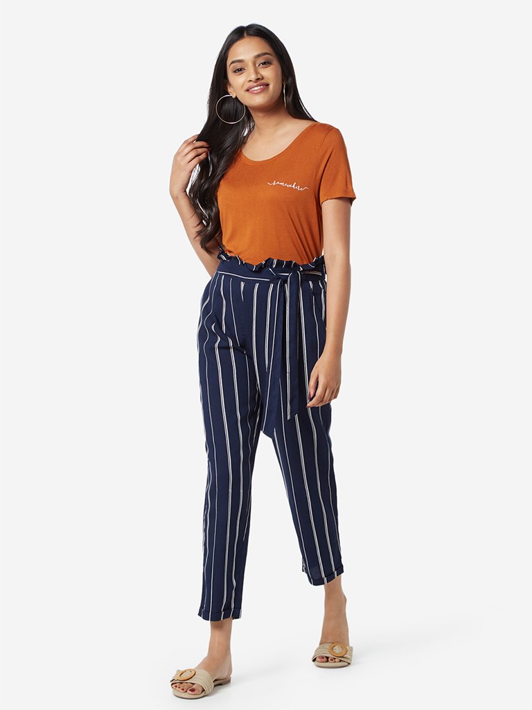 LOV Tan Text Printed Sherry T-Shirt