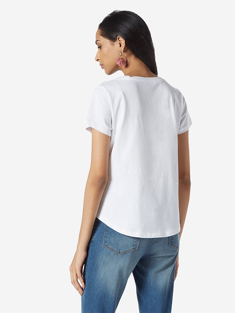LOV White Printed T-Shirt