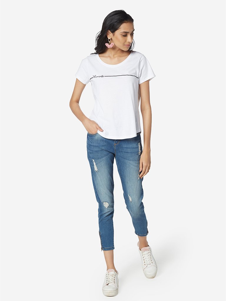 LOV White Printed T-Shirt