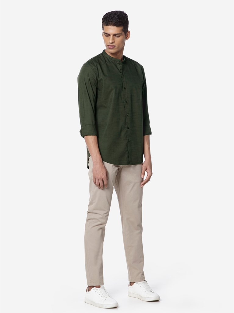 Ascot Olive Tailored Fit Shirt
