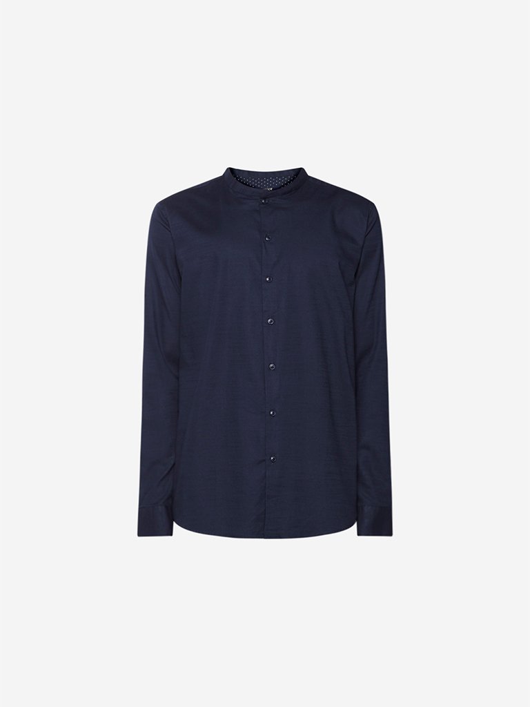 Ascot Navy Tailored Fit Shirt