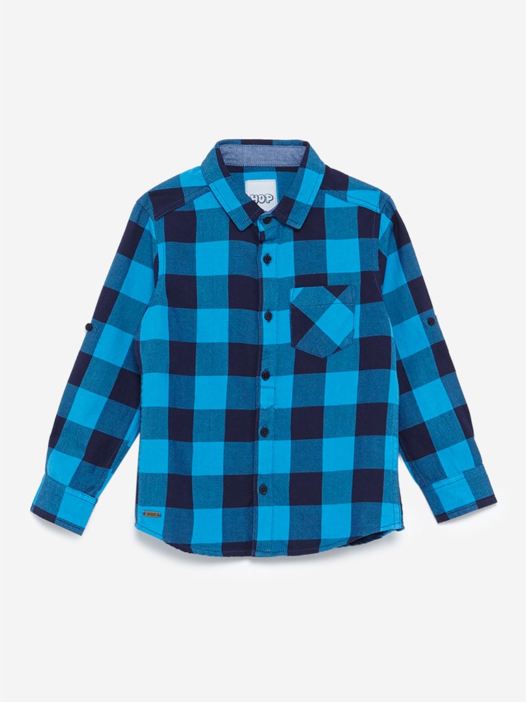 HOP Kids Blue Checkered Shirt