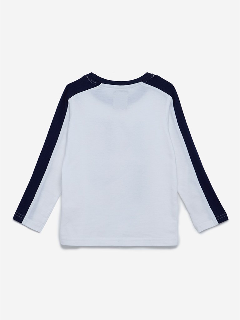 HOP Kids White Text Printed T-Shirt