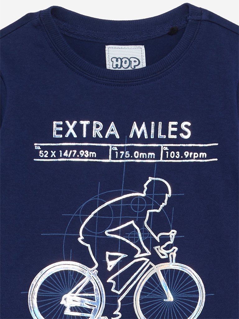 HOP Kids Navy Holographic Print T-Shirt