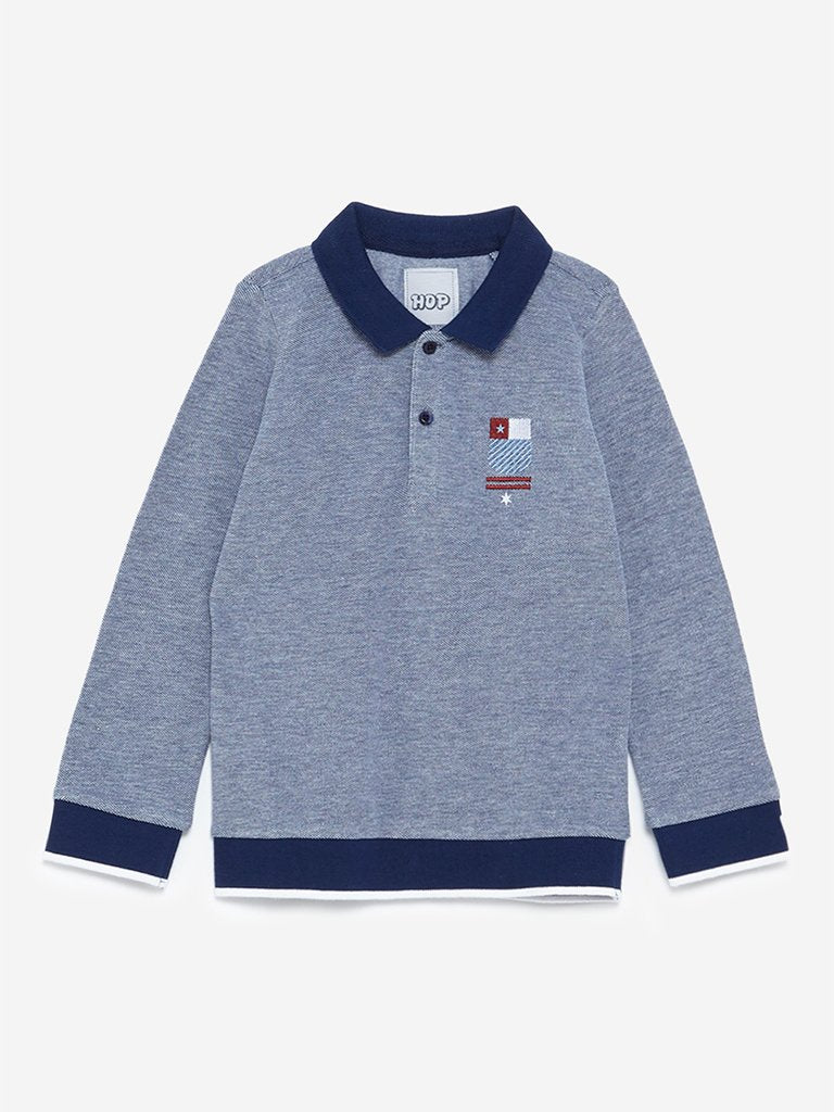 HOP Kids Navy Polo Neck T-Shirt