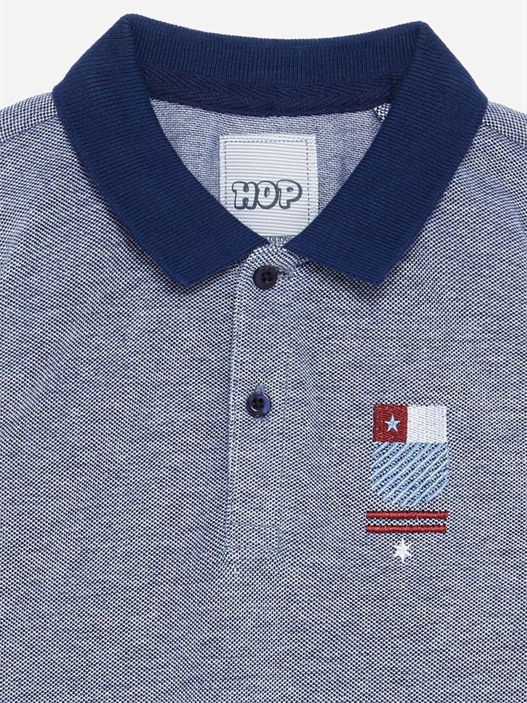 HOP Kids Navy Polo Neck T-Shirt