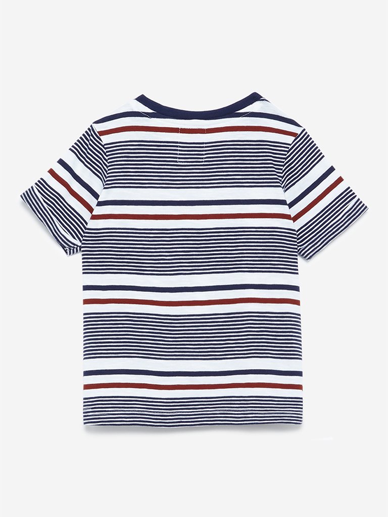 HOP Kids Navy Striped Crewneck T-Shirt