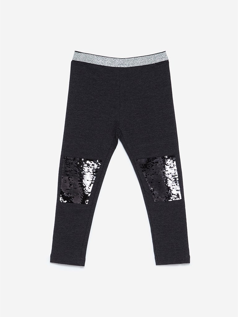 HOP Kids Anthra Mel Reversible Sequin Leggings