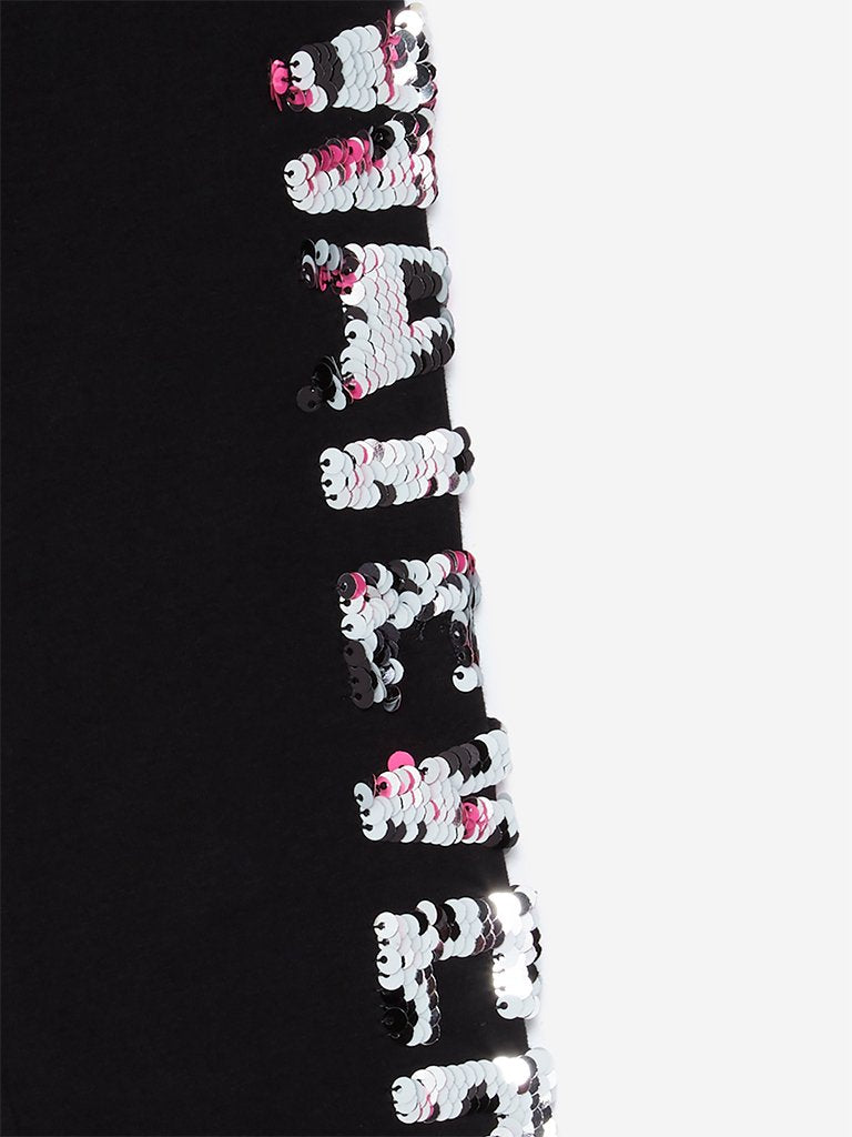 HOP Kids Black Sequinned Leggings