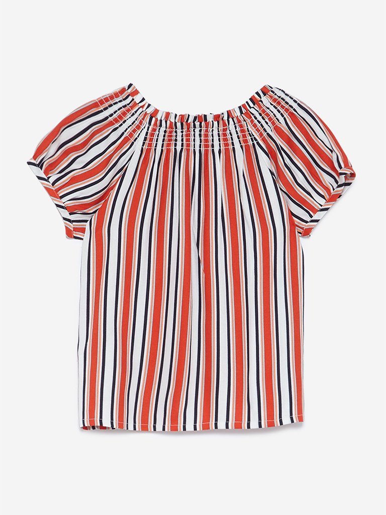 HOP Kids Orange Striped Sevy Top