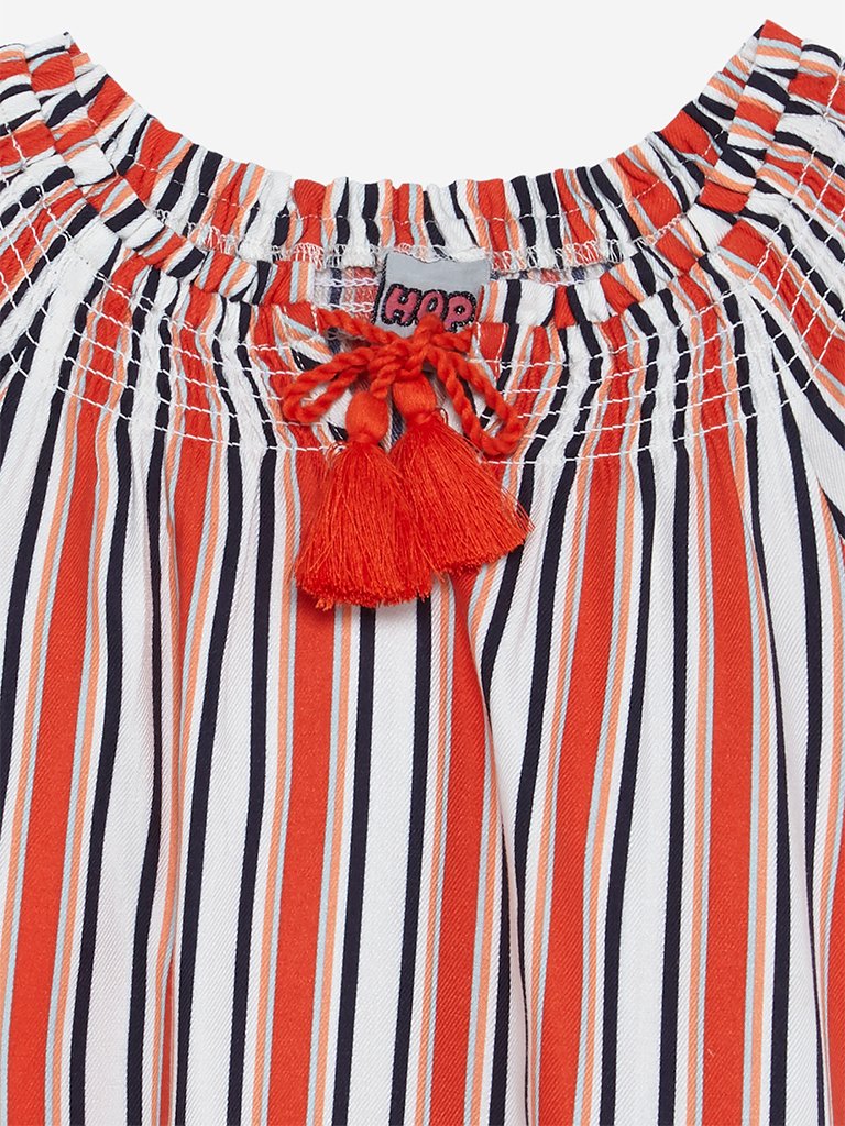 HOP Kids Orange Striped Sevy Top