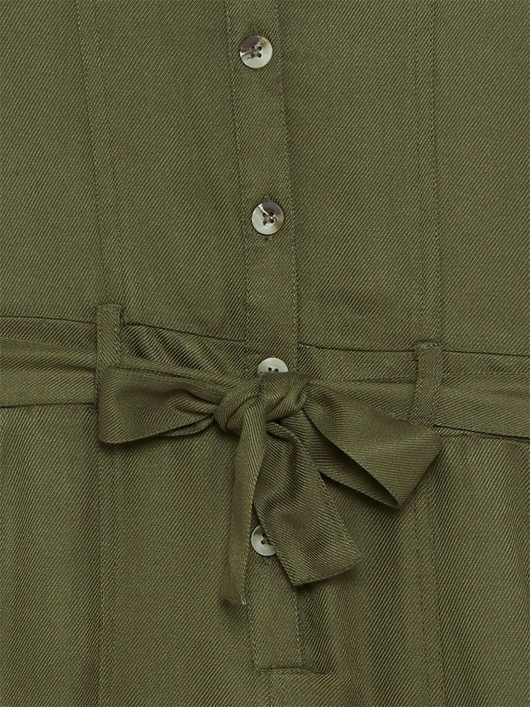 HOP Kids Olive Jumpsuit With Belt