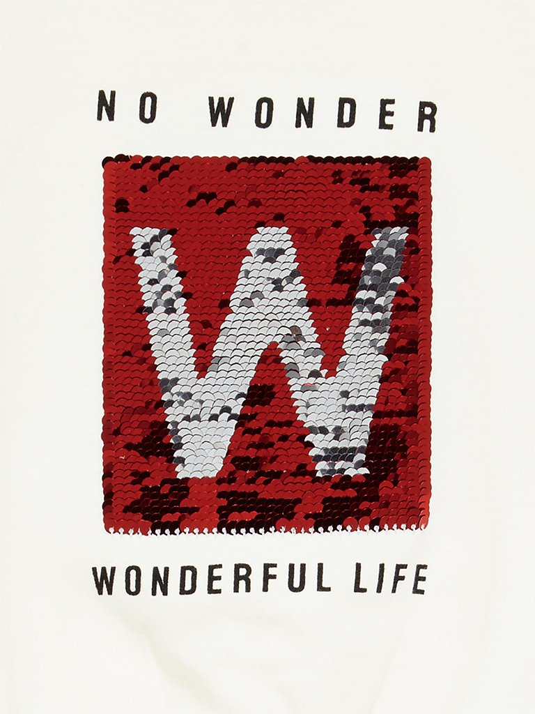 HOP Kids Off-White Reversible Sequin T-Shirt