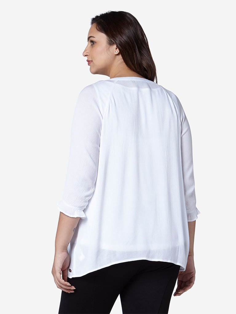 Gia Curve White Roma Top With Camisole