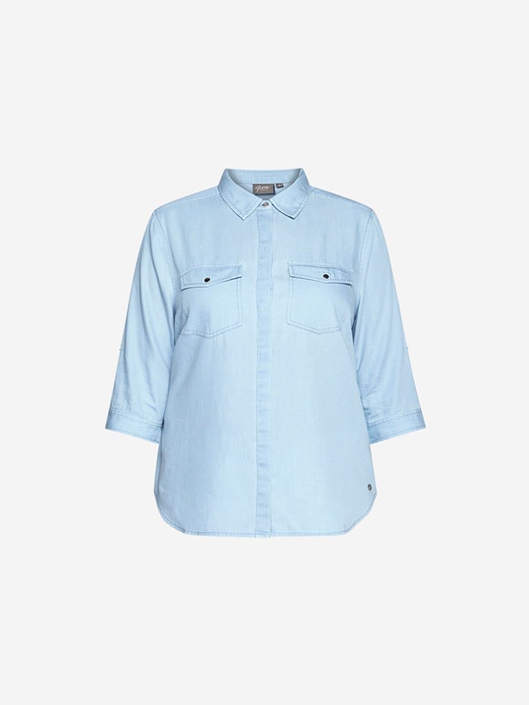Gia Curve Light Blue Alava Denim Shirt