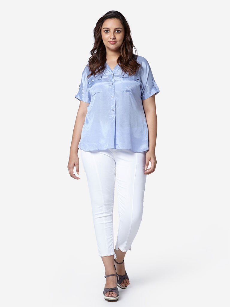 Gia Curve Blue Glorious High-Low Top