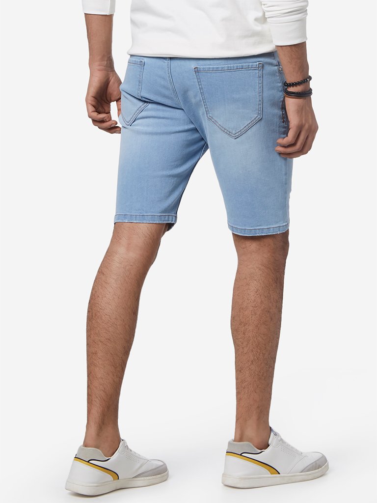 Nuon Light Blue Slim Fit Hendrix Shorts
