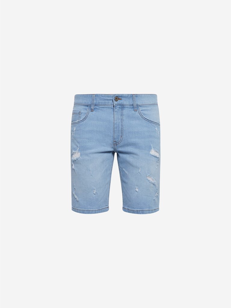 Nuon Light Blue Slim Fit Hendrix Shorts
