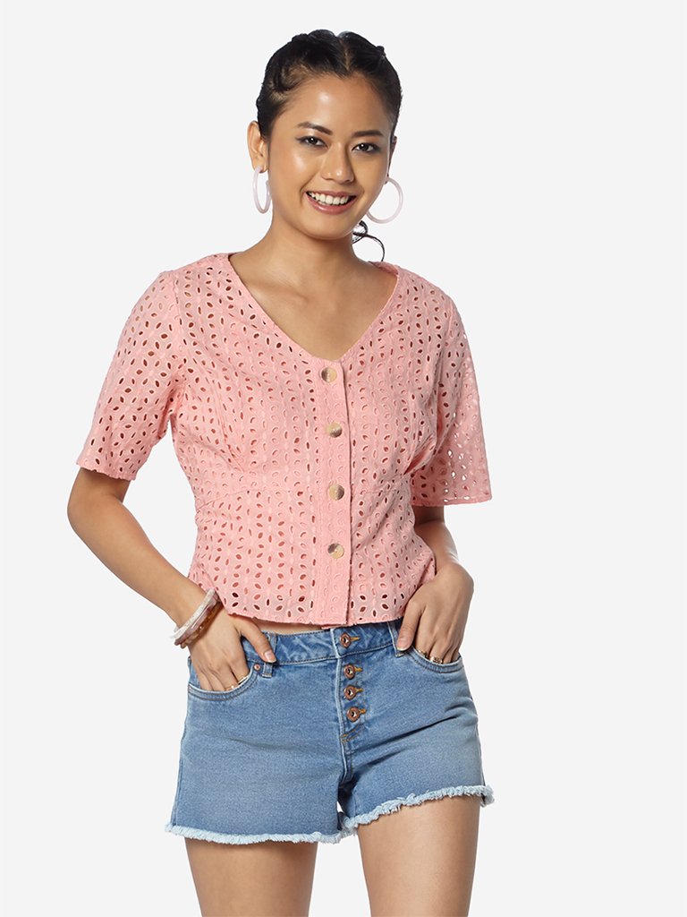 Nuon Pink Rosanne Top With Camisole
