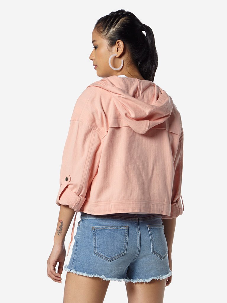 Nuon Pink Cropped Bersh Jacket